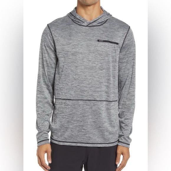 Zella Other - Zella Gray Space Dye Lightweight Hoodie Long Sleeve Activewear Top Size M